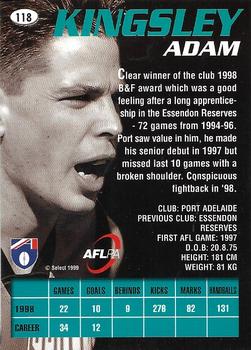 1999 Select AFL Premiere #118 Adam Kingsley Back